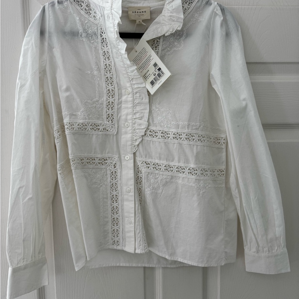 Sezane Sezane Ulysse Blouse Ecru 38 NwT